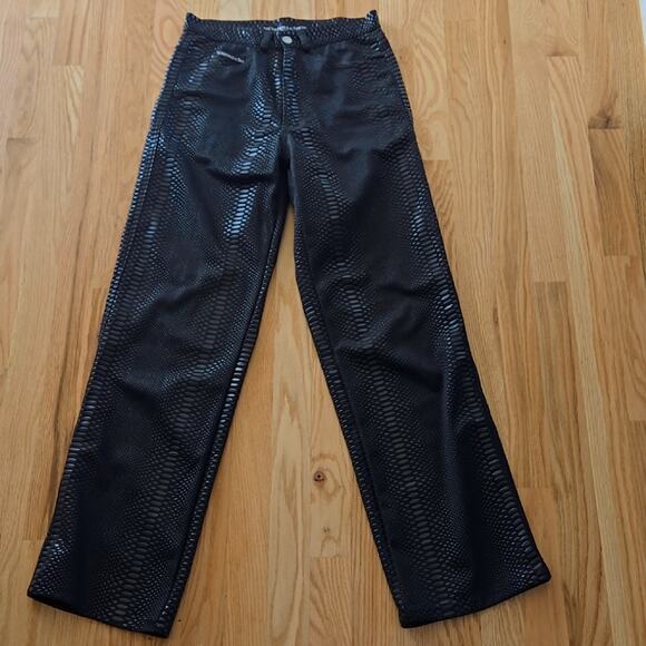 Whittall & Shon Croc Embossed Black Vintage Pants - Picture 2 of 8